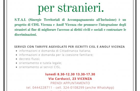 SERVIZI E INFORMAZIONI PER STRANIERI