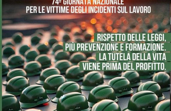 74 Giornata Nazionale per le Vittime di incidenti sul lavoro