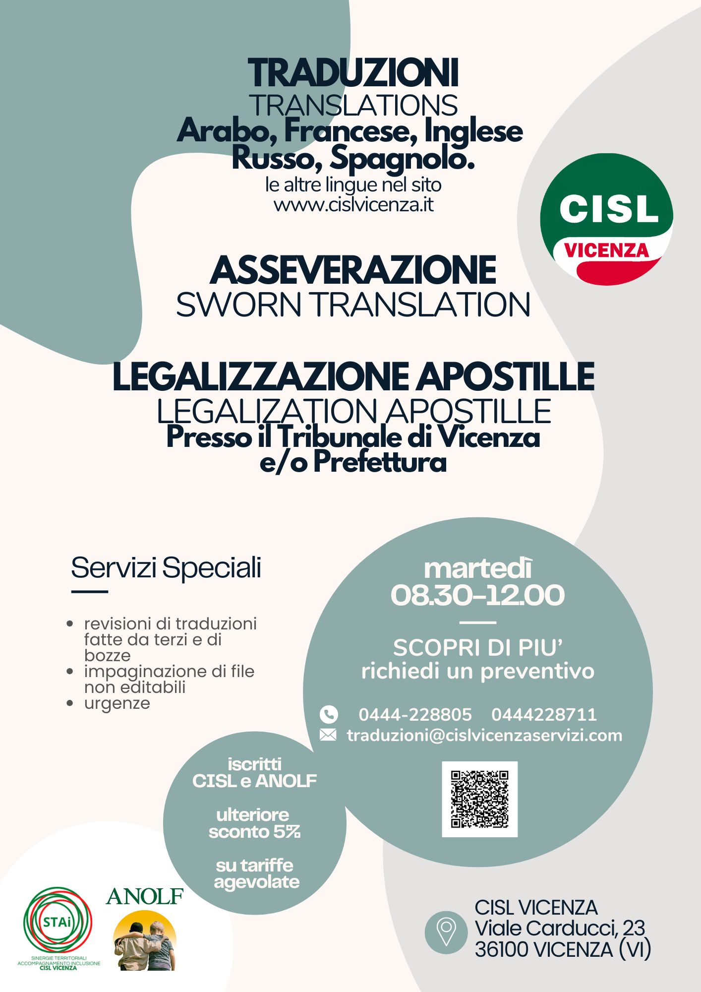 TRADUZIONI, ASSEVERAZIONI, LEGALIZZAZIONE APOSTILLE