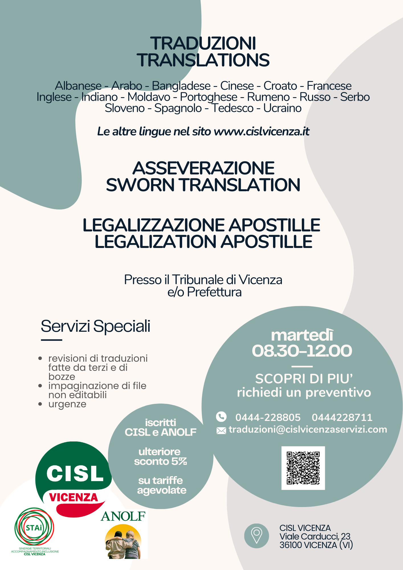 TRADUZIONI, ASSEVERAZIONI, LEGALIZZAZIONE APOSTILLE